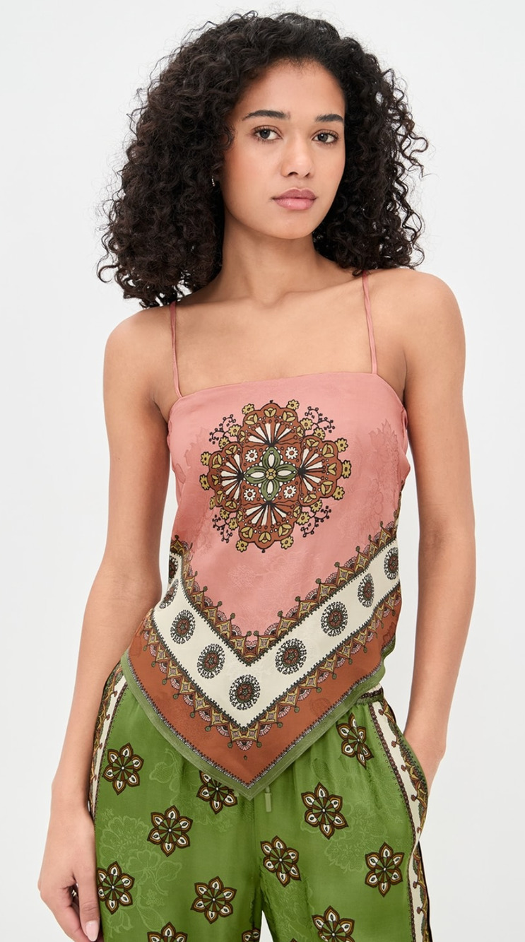 ALEMAIS Contina scarf print top